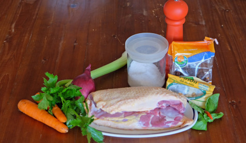ingredienti per spezzatino di petto d'anatra