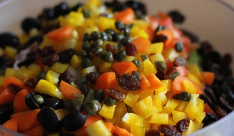 tutte le verdure tagliate a dadini