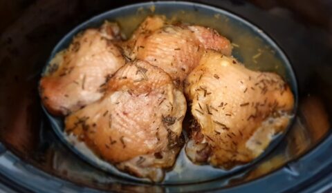 Pollo alla cacciatora in bianco a fine cottura in Slow Cooker